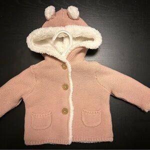 Carter's Blush Knit Sweater with Bear Ears